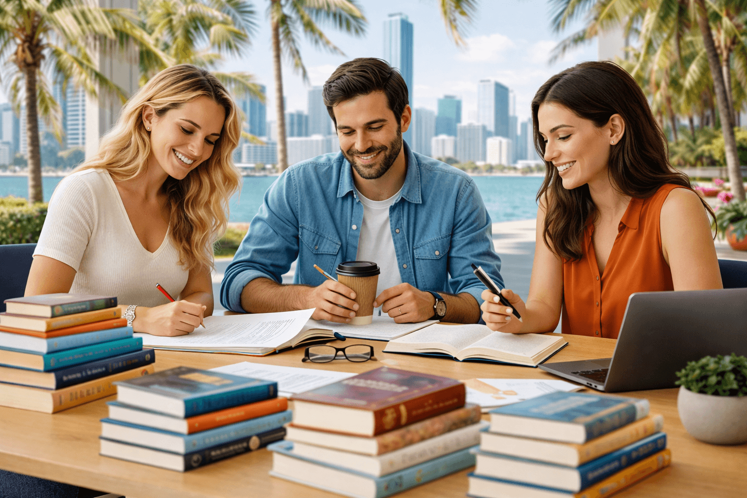 Author working on a manuscript